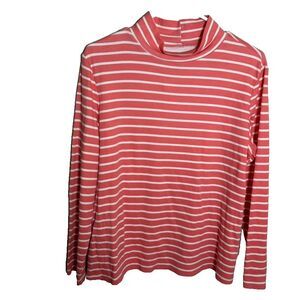 Croft & Barrow Blouse Women's Large Cotton Turtle Neck Long Sleeve Shirt Top